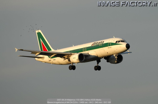 2007-08-24 Malpensa 118 I-BIKU Airbus A320 Alitalia